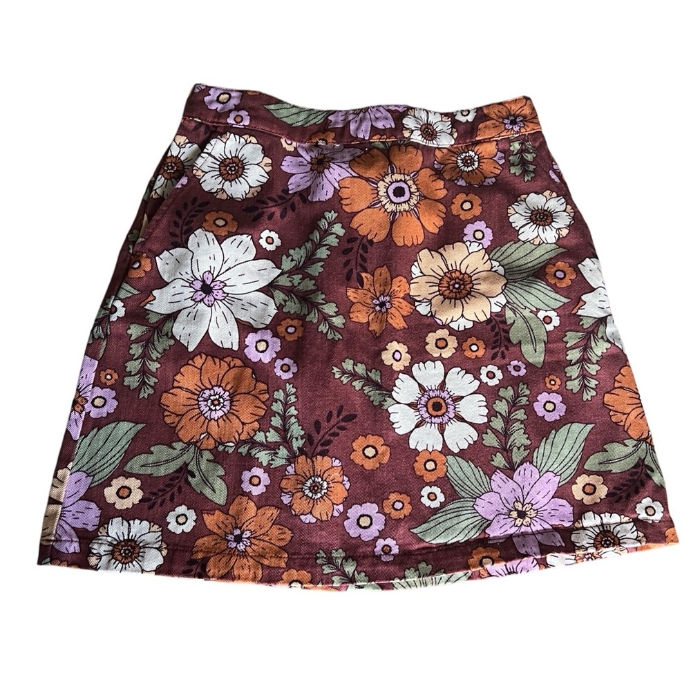 Princess Highway Brandy Mini Skirt 70s Retro Floral Size 10 AU/6 US Boho Preppy